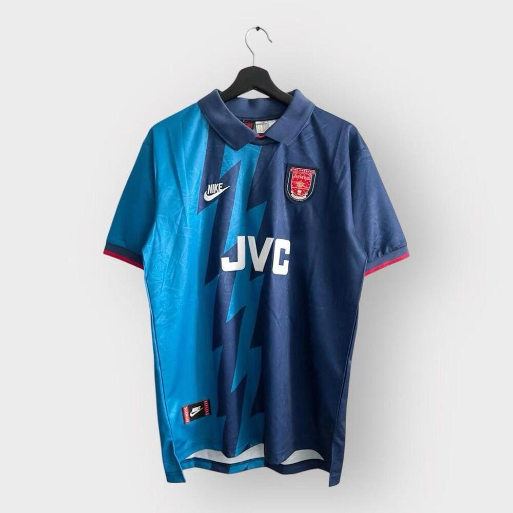 Nike Men’s Blue Arsenal Lightning Bolt 1995-1996 Retro Football Soccer Jersey